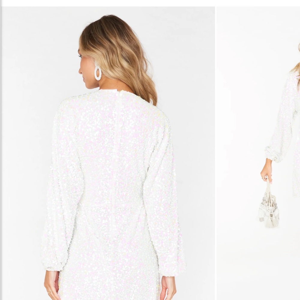 Show Me Your MuMu White Sequin Mini Dress - Picture 2 of 3